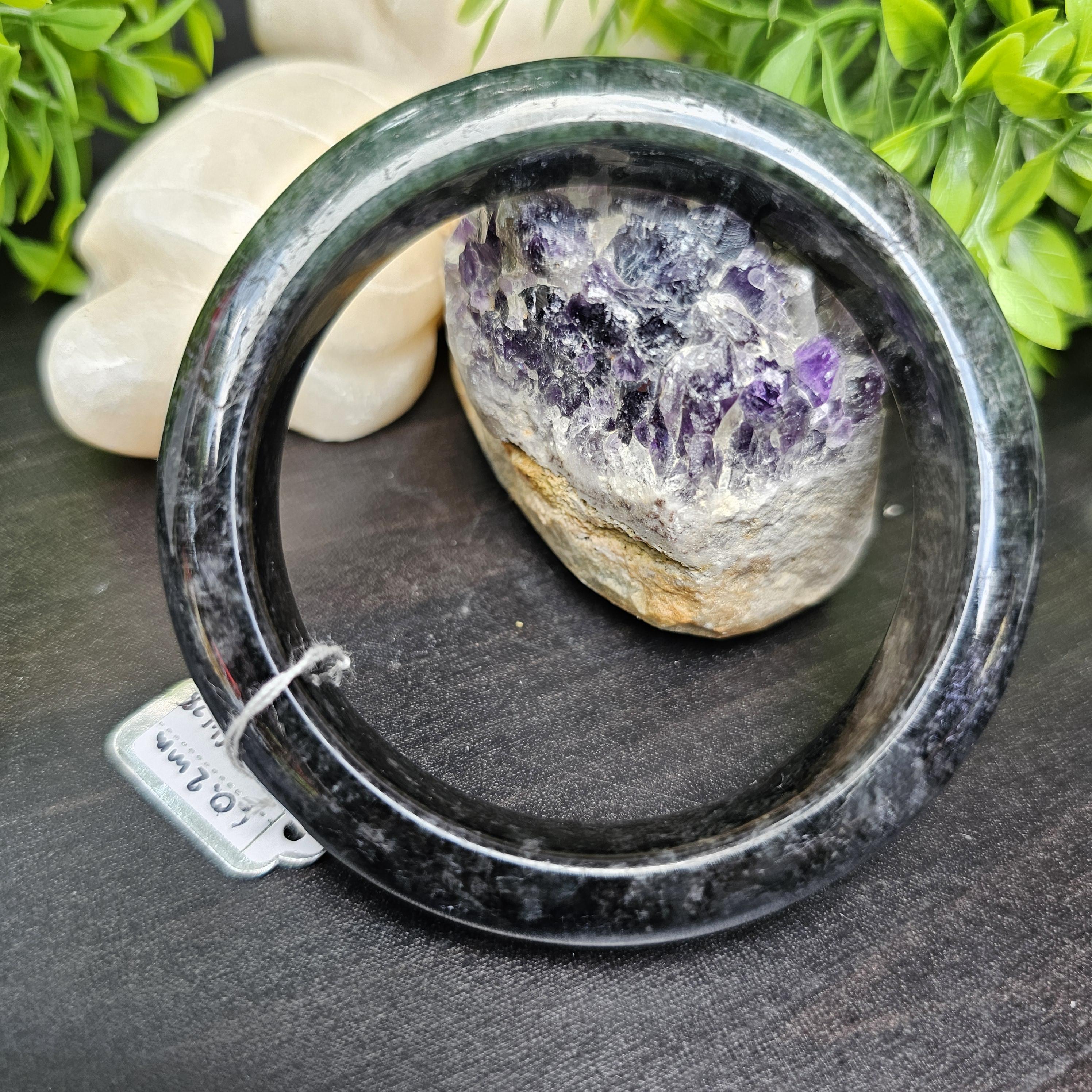 JB6804128 หยก พม่า แท้ Jade กำไลหยก 60.2 มม. (Jadeite bracelet) พม่า (Myanmar)