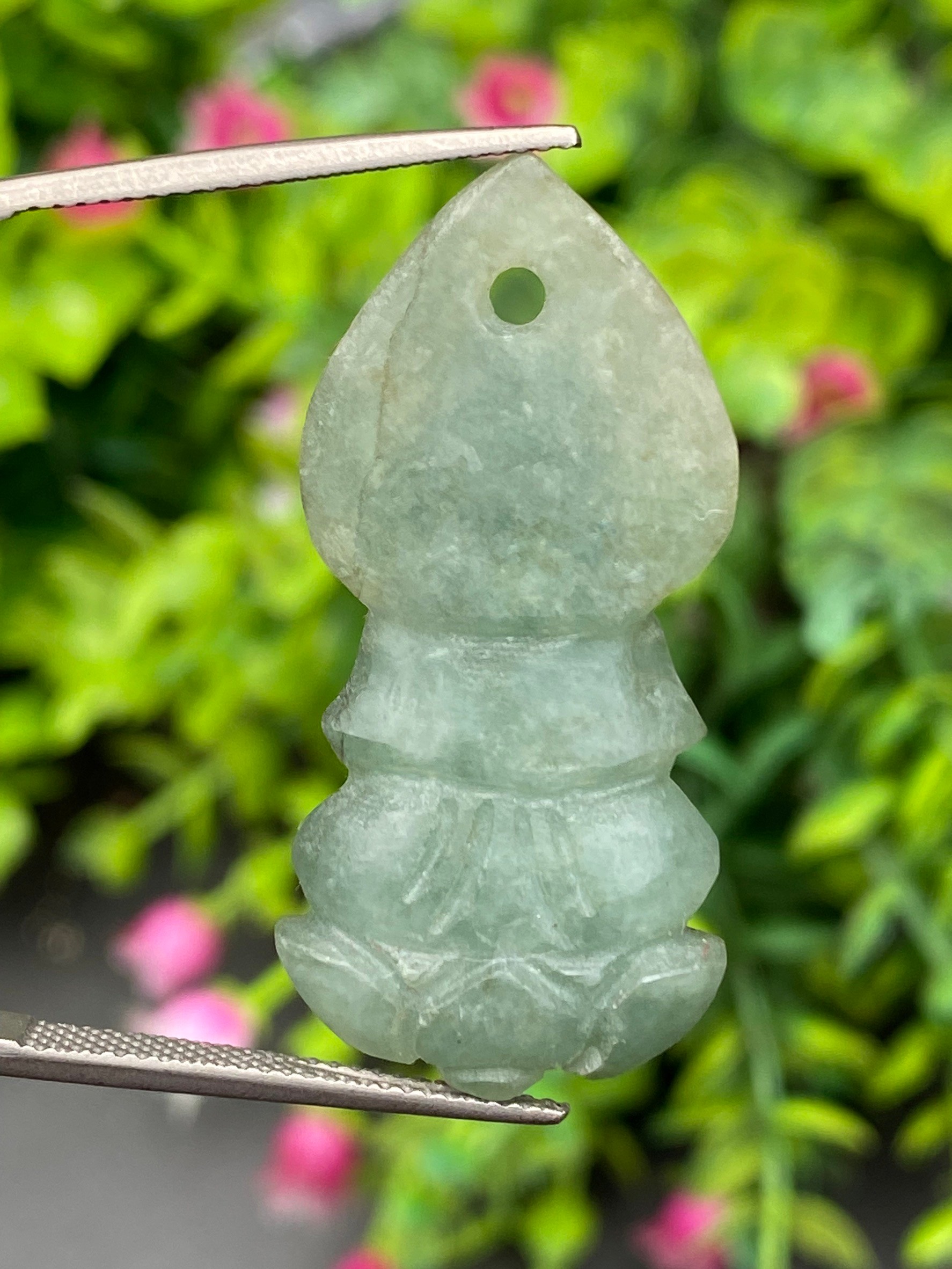 หยก แกะสลัก รูป เจ้าแม่กวนอิม (Burmese jadeite) 26.83 กะรัต (cts.) หยก พม่า แท้