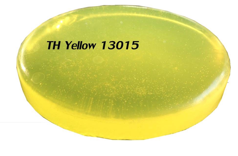 สีน้ำครอสเมติกสำหรับผสมในเบสสบู่ ให้สีเหลืองตามตัวอย่าง รหัส เหลือง (Yellow) บรรจุขวดละ 60 มล (ราคารวม Vat 7%)