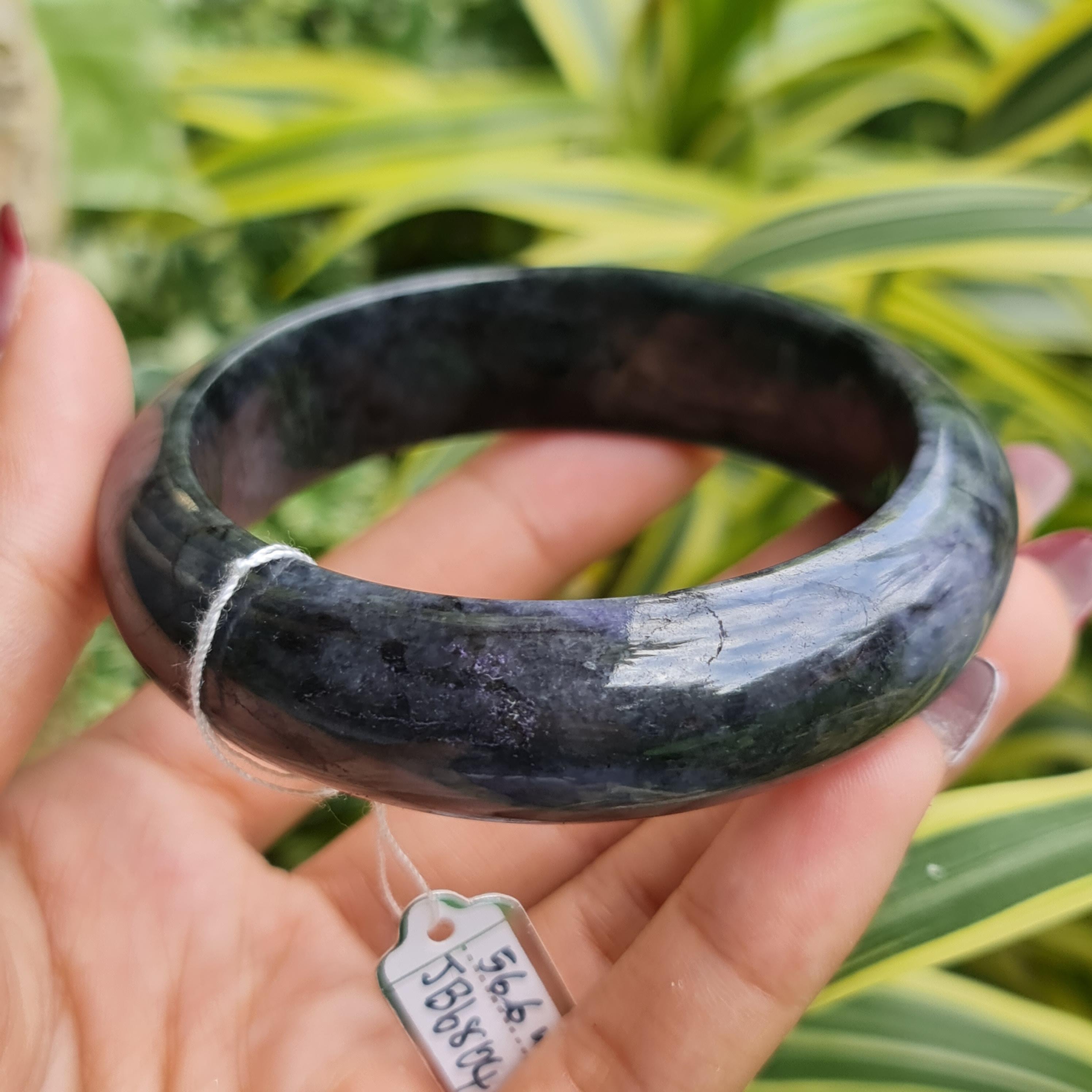 JB6804150 หยก พม่า แท้ Jade กำไลหยก 56.6 มม. (Jadeite bracelet) พม่า (Myanmar)