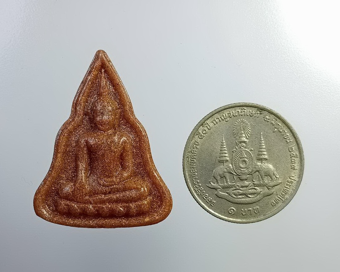 ก769 หลวงพ่อโบสถ์น้อย วัดอมรินทราราม กรุงเทพฯ ปี2539 เนื้อกระเบื้องหลังคาโบสถ์เก่า