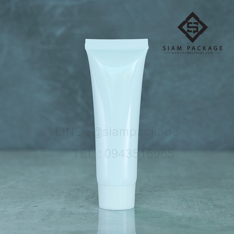 หลอดโฟม 15g. หลอดเกลียว หลอดโฟมสีขาวฝาขาว