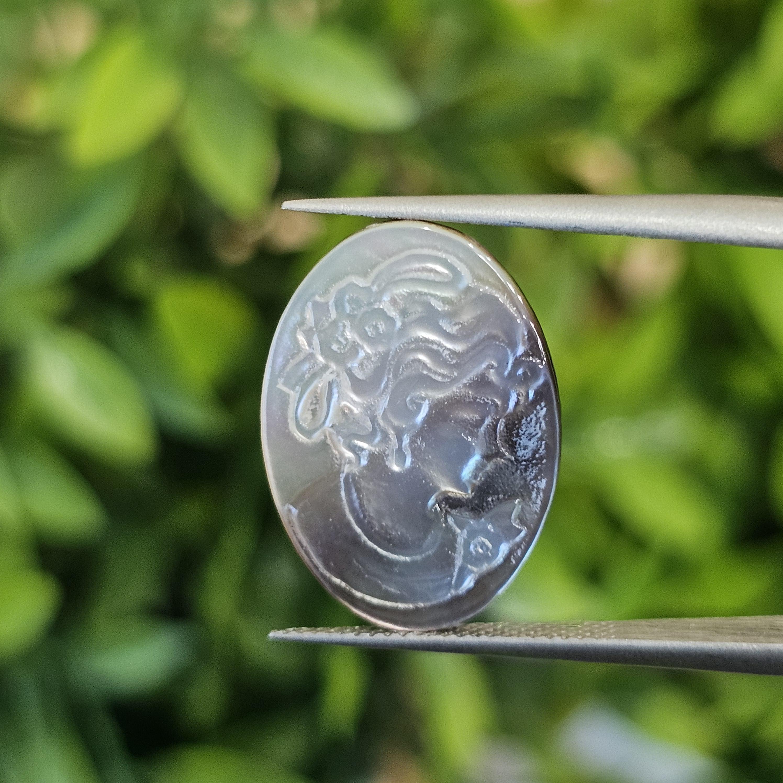 เปลือกหอยมุก แกะสลัก Pearl Shell Carved 3.07 กะรัต (Cts.)