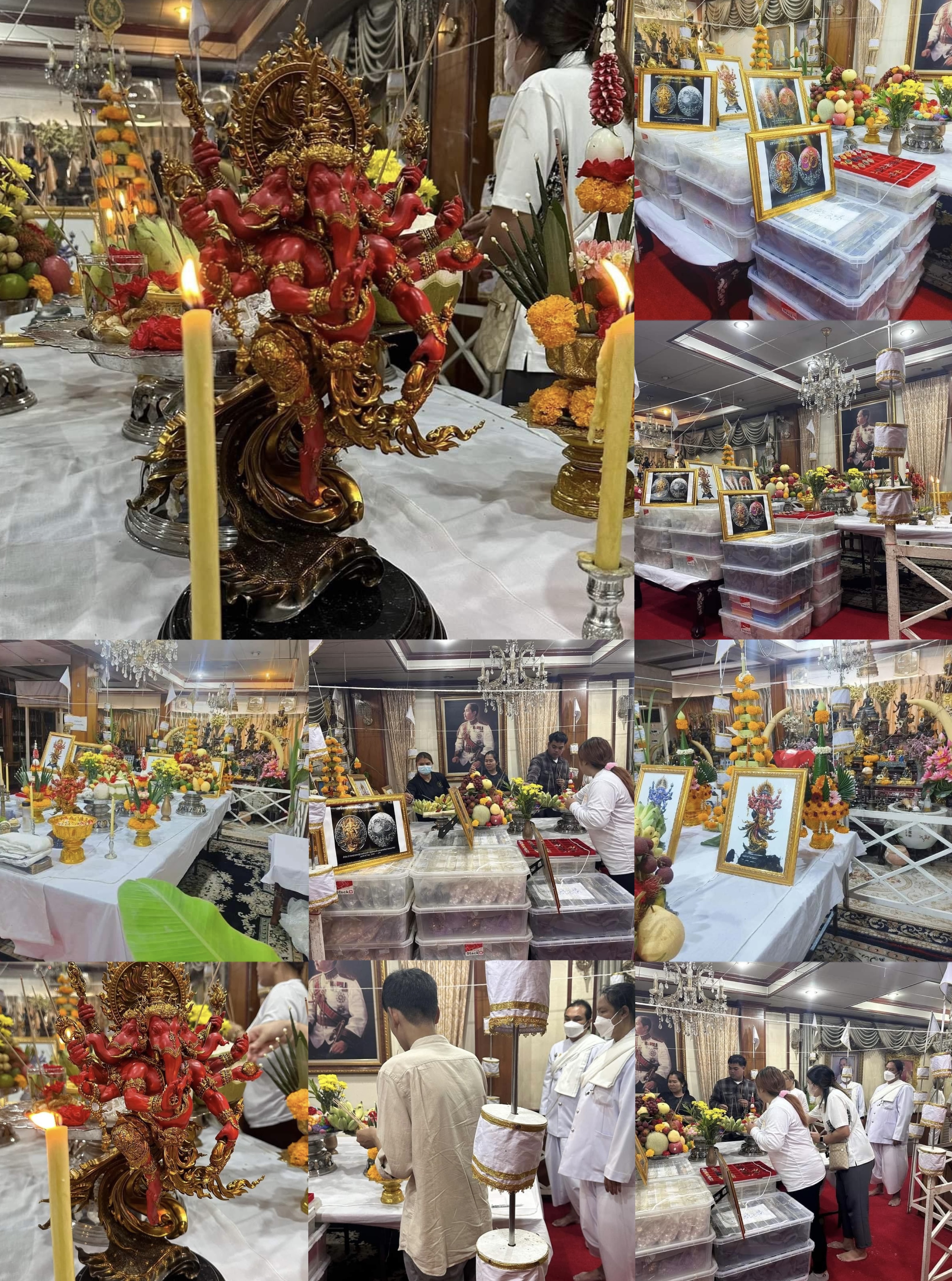 พระพิฆเนศสุริยะเทพ สุริยาบินายัค Surya Binayak รหัส7 เนื้อชนวนมหามวลสาร ชุบแบล็คกายแดง