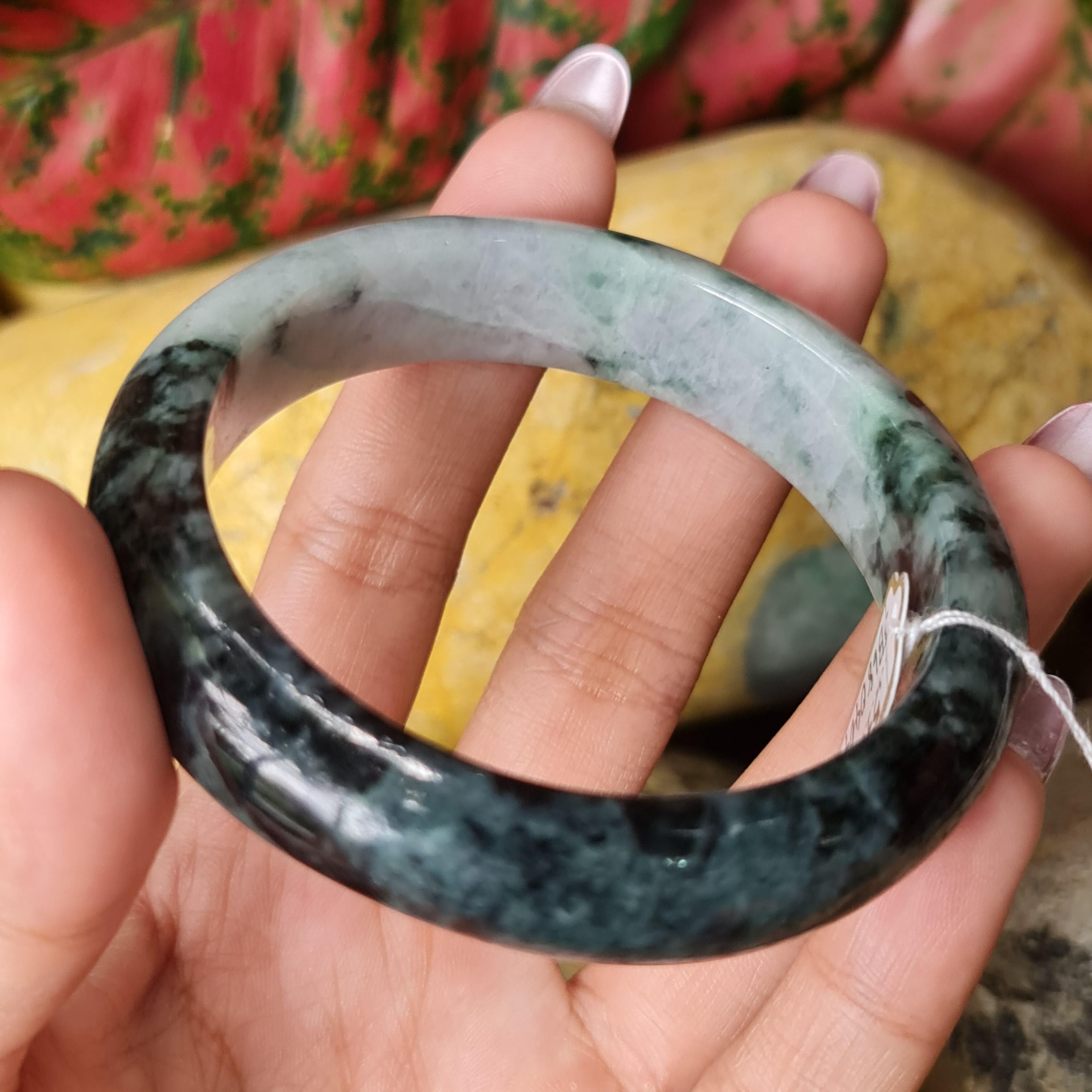 JB6804047 หยก พม่า แท้ Jade กำไลหยก 57.6 มม. (Jadeite bracelet) พม่า (Myanmar)