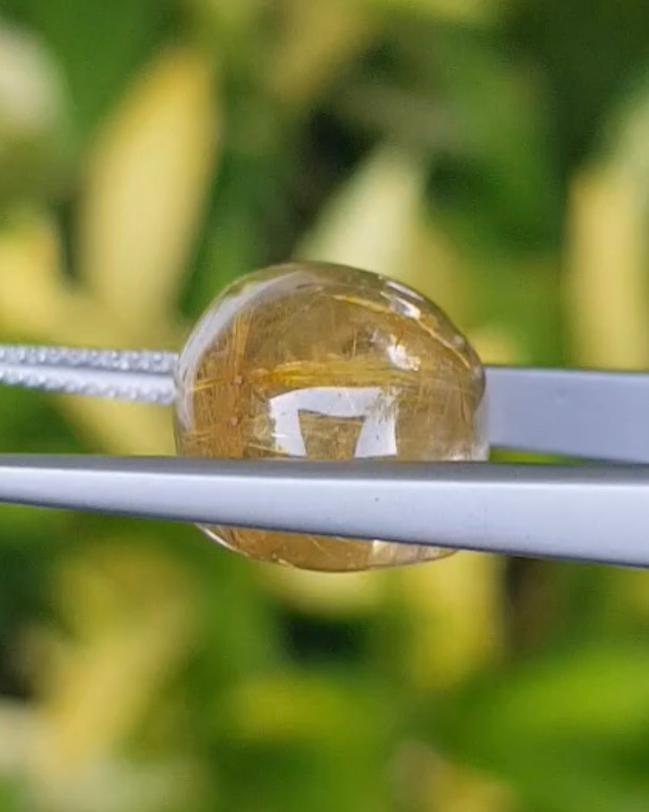 ไหมทอง ควอตซ์ Golden Rutilated Quartz 16.62 กะรัต Cts.พลอยแท้ อัญมณีมงคลประจําวันเกิด เครื่องประดับพลอย