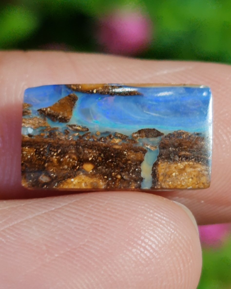 พลอย โบลเดอร์ โอปอล ออสเตรเลีย Australian Boulder Opal 5.30 กะรัต (Cts.) พลอยแท้ อัญมณีมงคลประจําวันเกิด เครื่องประดับพลอย