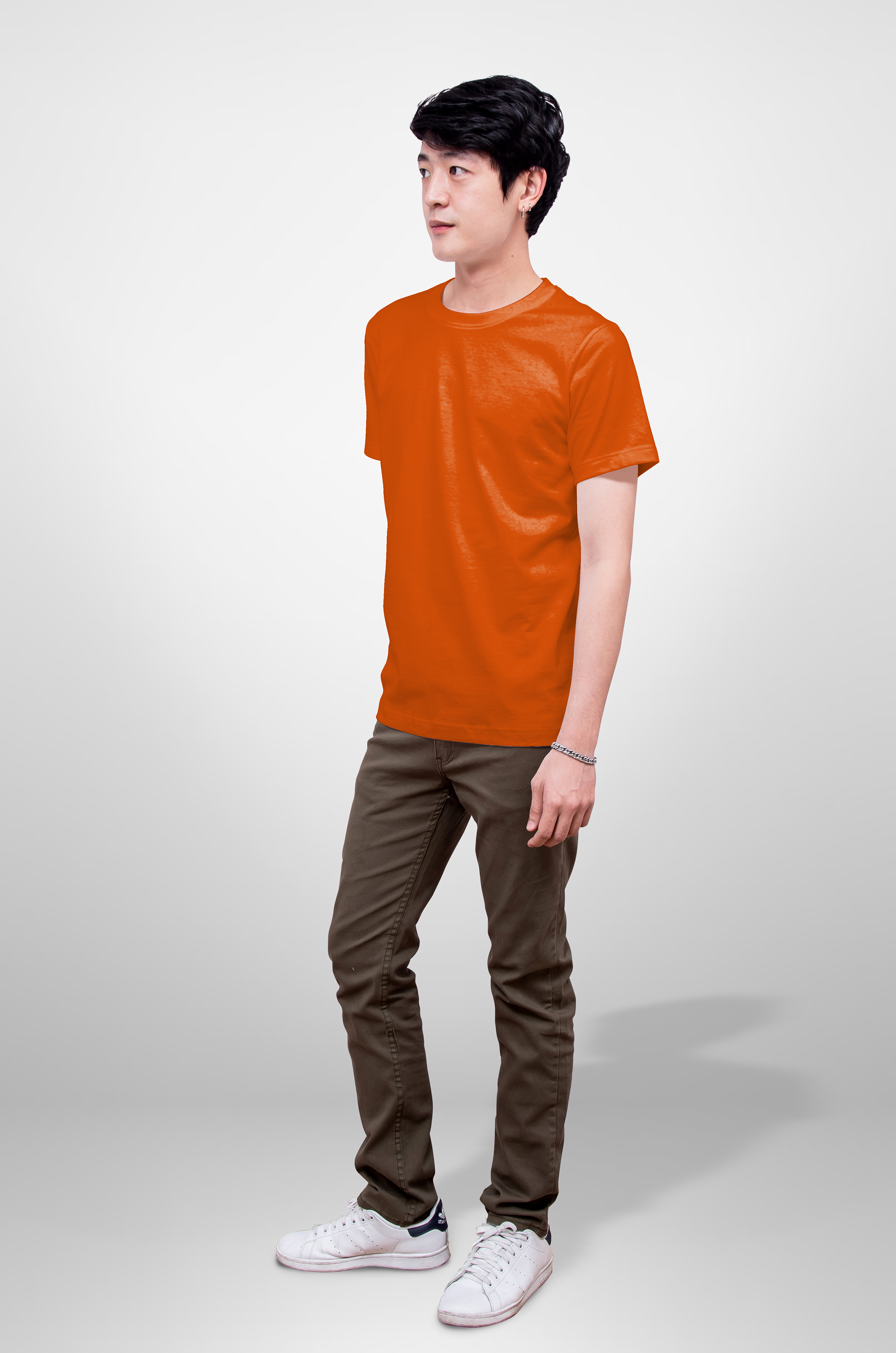 Noproblem Noproblem ยอดขาย No.1 รับประกัน ไม่ย้วย ไม่ยืด ผ้านุ่ม เสื้อยืด สีพื้น เสื้อยืดคอกลม สีอิฐ