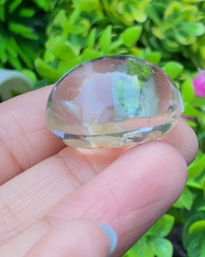 โป่งข่าม ควอตซ์ Rutilated Quartz 59.52 กะรัต Cts. พลอยแท้ อัญมณีมงคลประจําวันเกิด เครื่องประดับพลอย