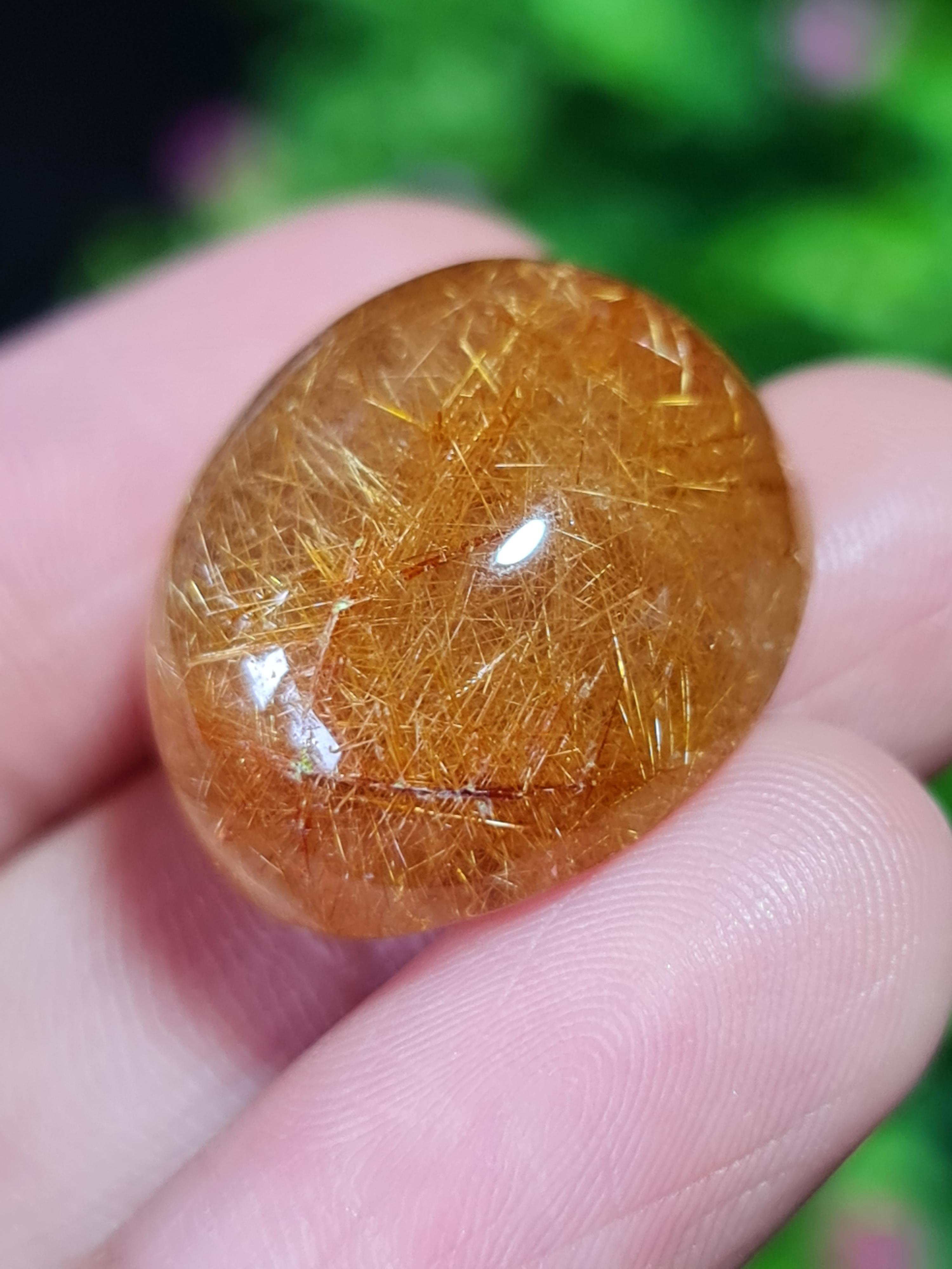 ไหมทอง ควอตซ์ Golden Rutilated Quartz 41.04 กะรัต Cts.พลอยแท้ อัญมณีมงคลประจําวันเกิด เครื่องประดับพลอย