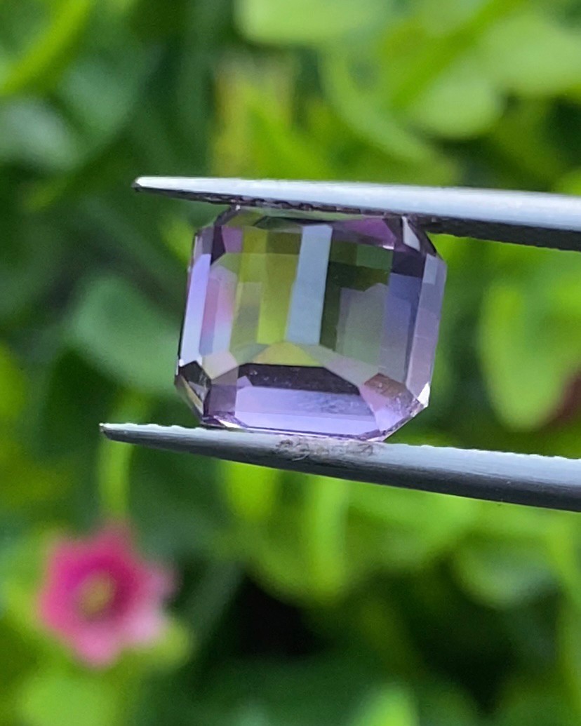 พลอย อเมทริน Natural Ametrine 3.97 กะรัต (Cts.) พลอยแท้ อัญมณีมงคลประจําวันเกิด เครื่องประดับพลอย