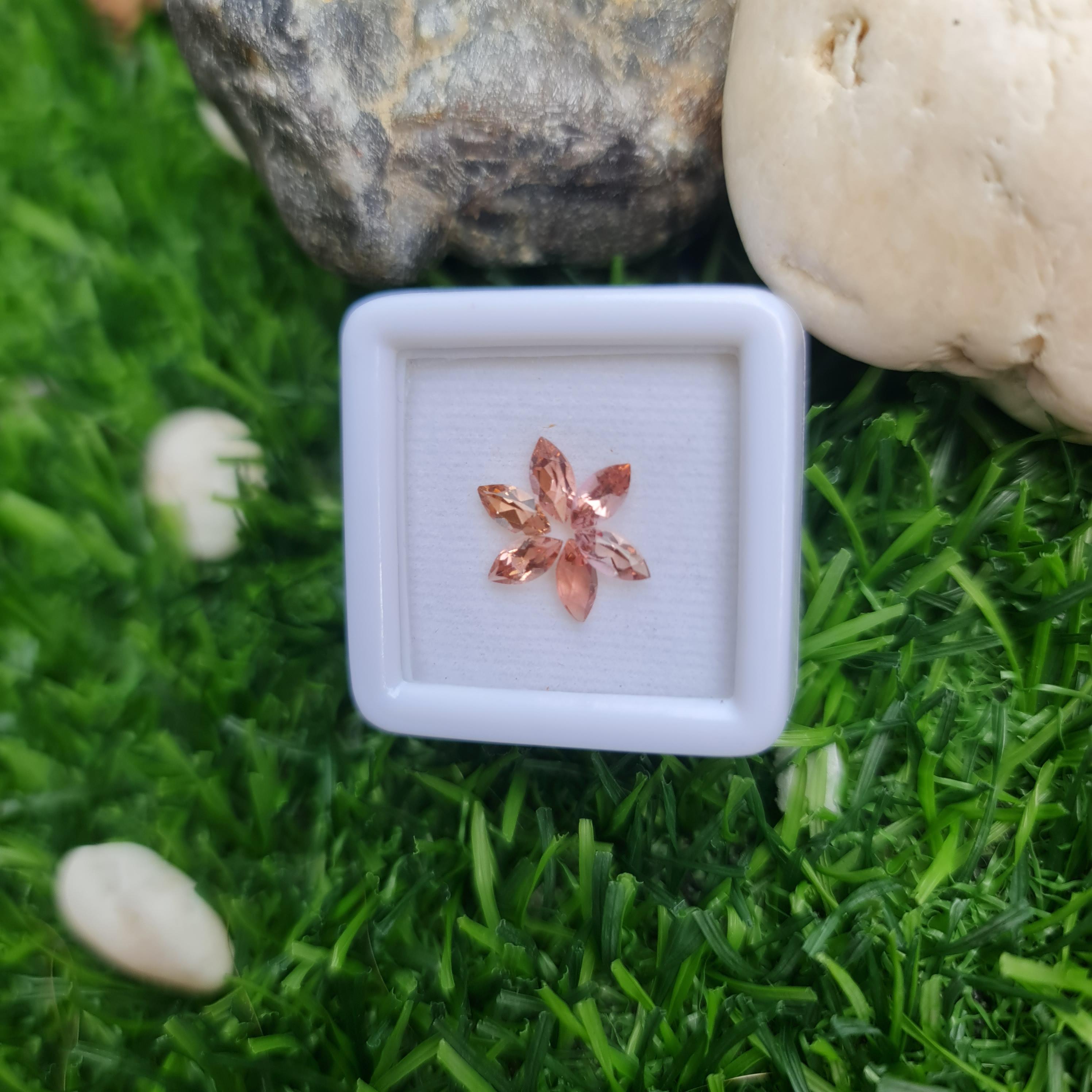 พลอย ชมพู พิ้งค์ ทัวร์มารีน (Pink Tourmaline) 1.46 กะรัต (Cts.) 6 เม็ด อัญมณีมงคลประจําวันเกิด เครื่องประดับพลอย