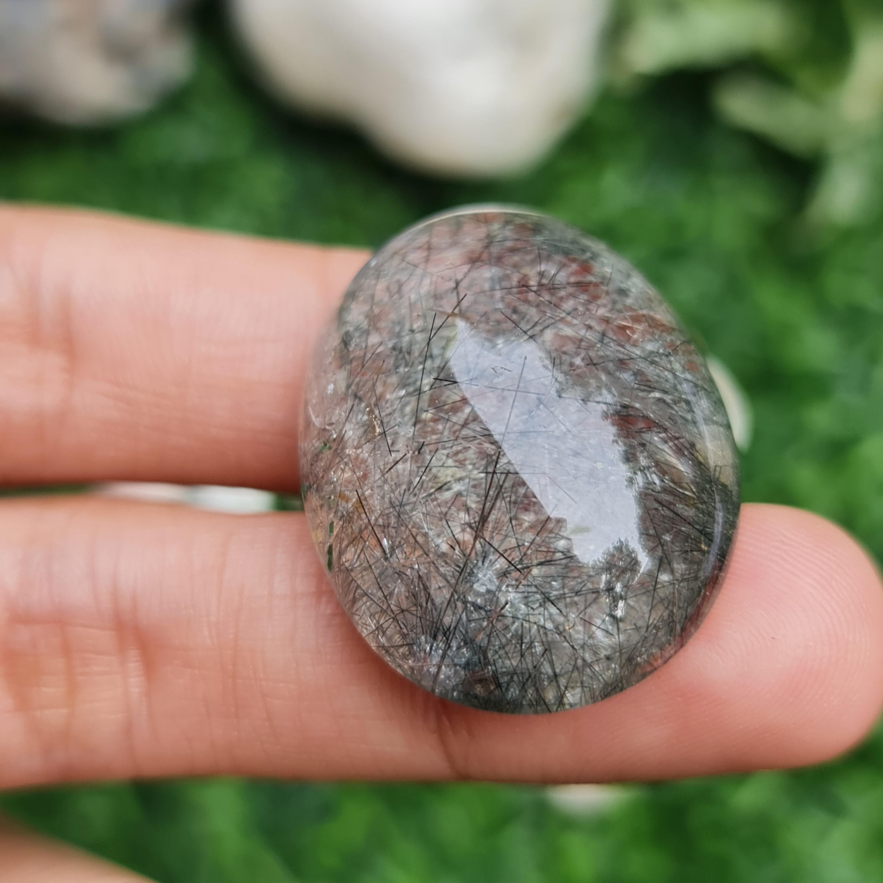 โป่งข่าม ควอตซ์ Rutilated Quartz 77.38 กะรัต Cts. พลอยแท้ อัญมณีมงคลประจําวันเกิด เครื่องประดับพลอย