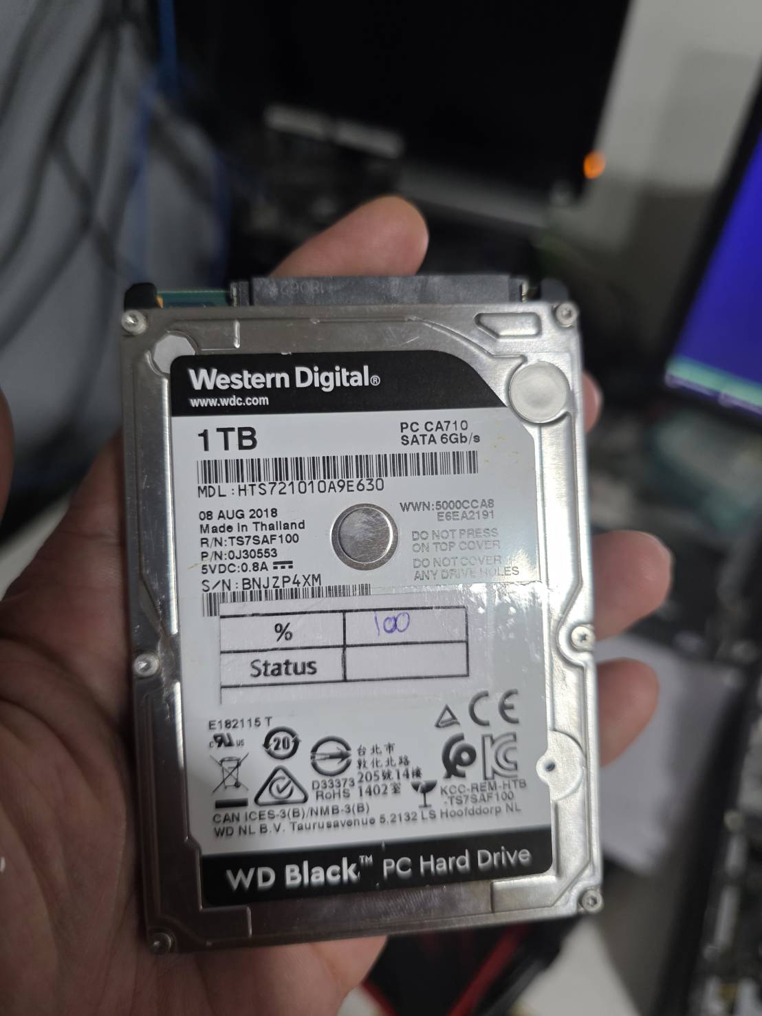 WD Black 1 TB 2.5" สำหรับ Notebook มี 13 ลูก