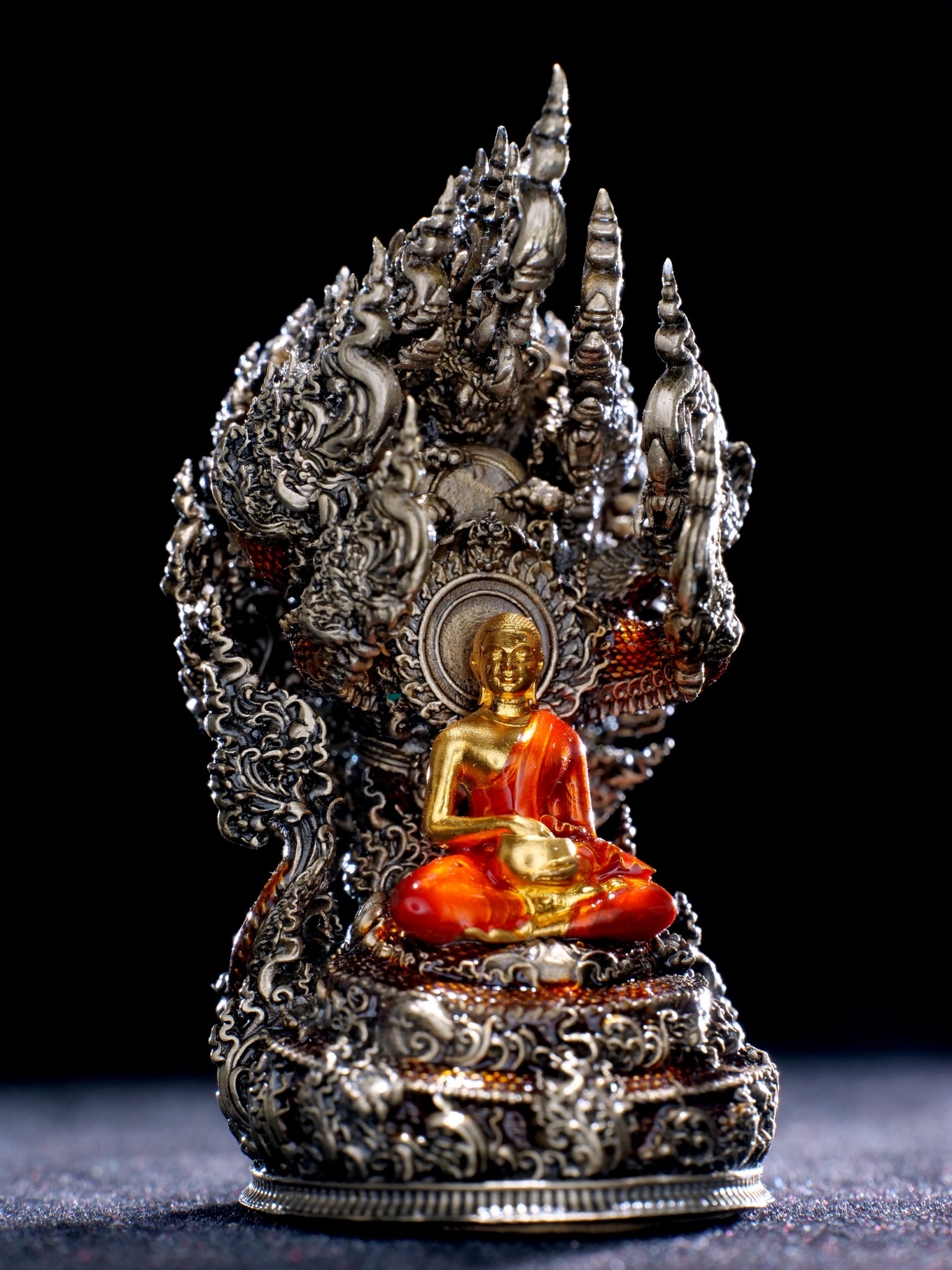 พระอุปคุตธาตุพนมอุดมทรัพย์ รายการพิเศษศูนย์จอง เนื้อบรอนซ์รมซาติน องค์ชุบทองลงยา