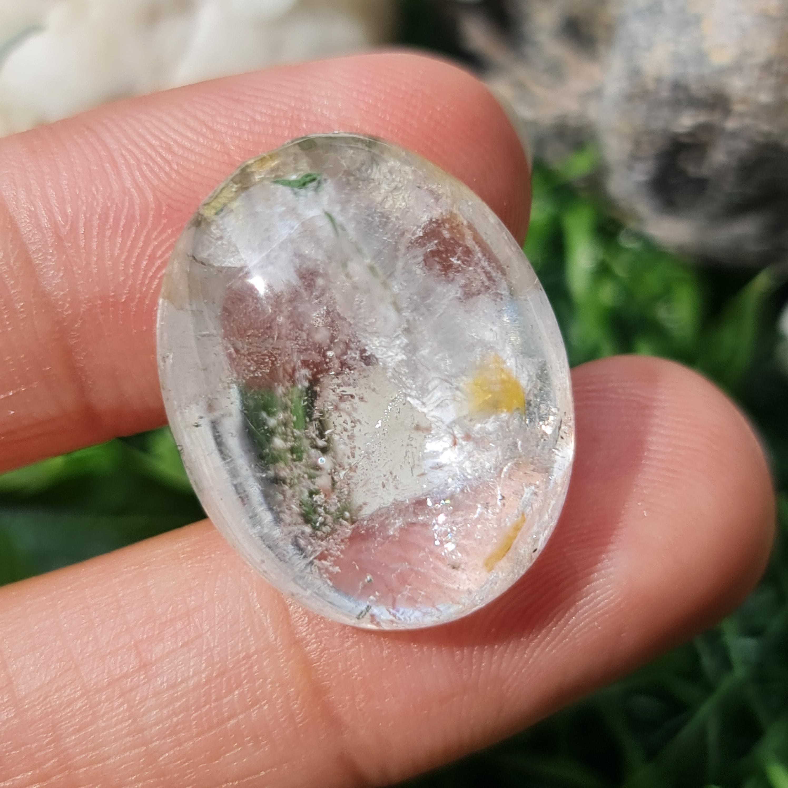 โป่งข่าม ควอตซ์ Rutilated Quartz 30.37 กะรัต Cts. พลอยแท้ อัญมณีมงคลประจําวันเกิด เครื่องประดับพลอย