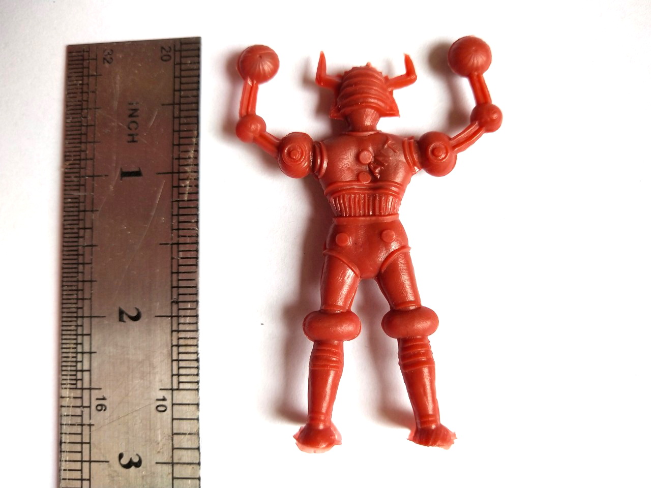 ตุ๊กตุ่นแอ๊นท์ 2.5" แถมถุงถั่ว สีส้ม หุ่นอะครอยเยอร์ 1 จากเรื่อง ไมโครแมน ของเก่า ราวปี 2520