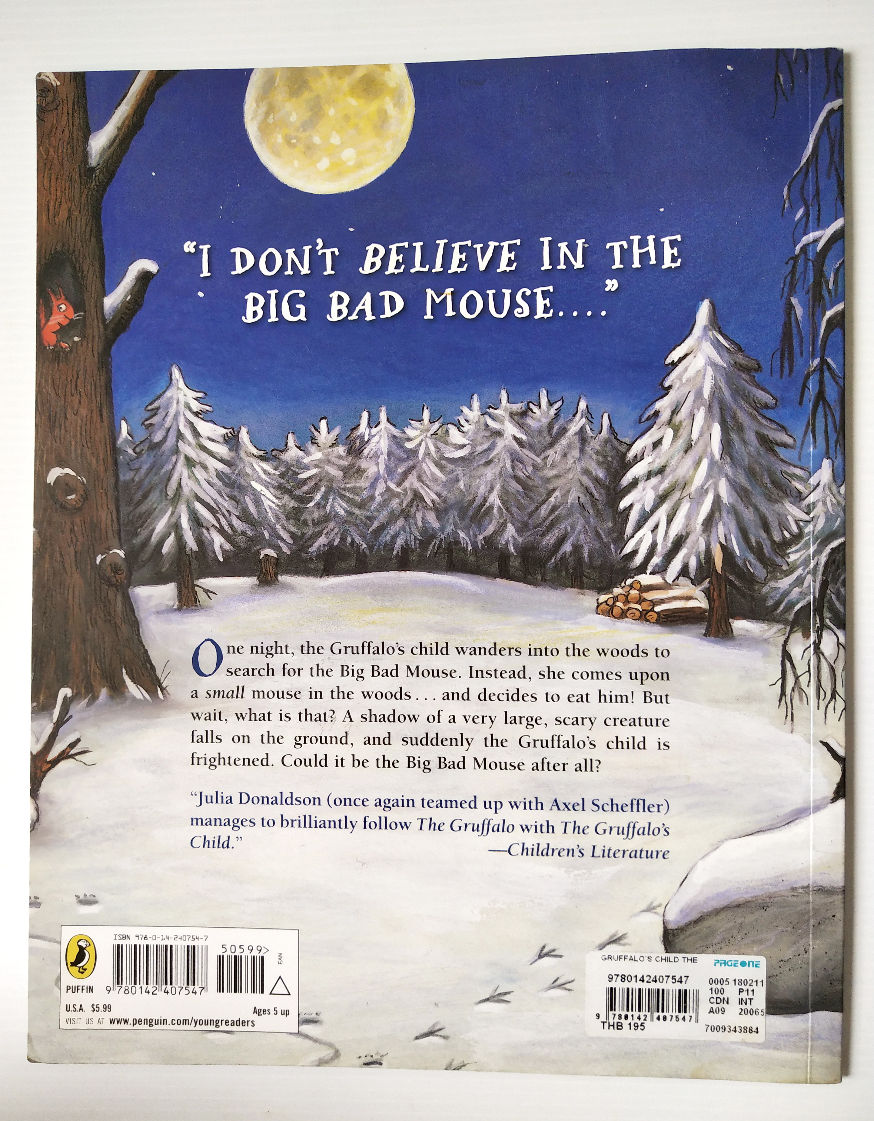 หนังสือนิทาน**มีตำหนิ โปรดตรวจสอบทุกภาพ ฉบับภาษาอังกฤษ The Gruffalo's child โดย Julia Donaldson ,ภาพโดย Axel Scheffler