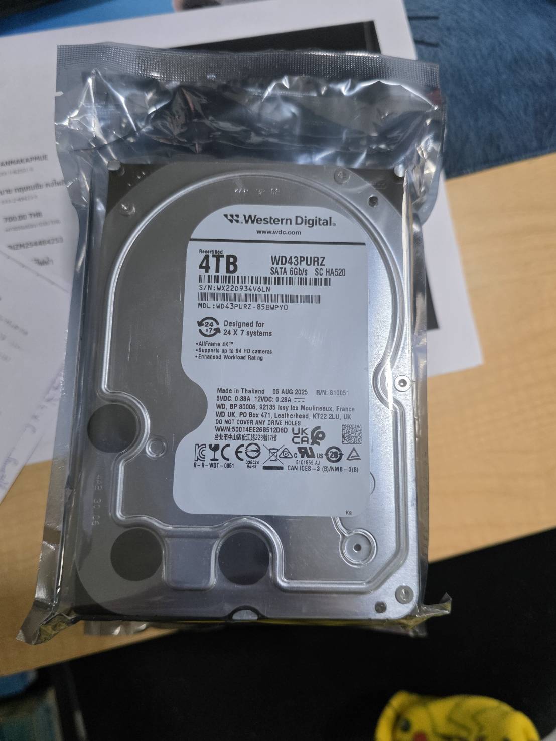 harddisk wd 4 TB ของใหม่้
