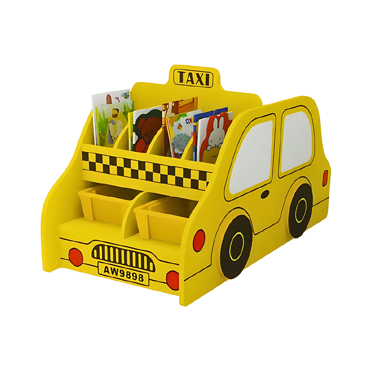 ชั้นวางหนังสือไม้ ชั้นวางหนังสือรถแท็กซี่ Taxi Bookshelf
