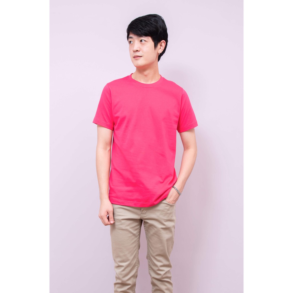 เสื้อยืด OV101 คอกลม ผ้าCotton100% 32 เนื้อนุ่ม ใส่สบาย สีบานเย็น