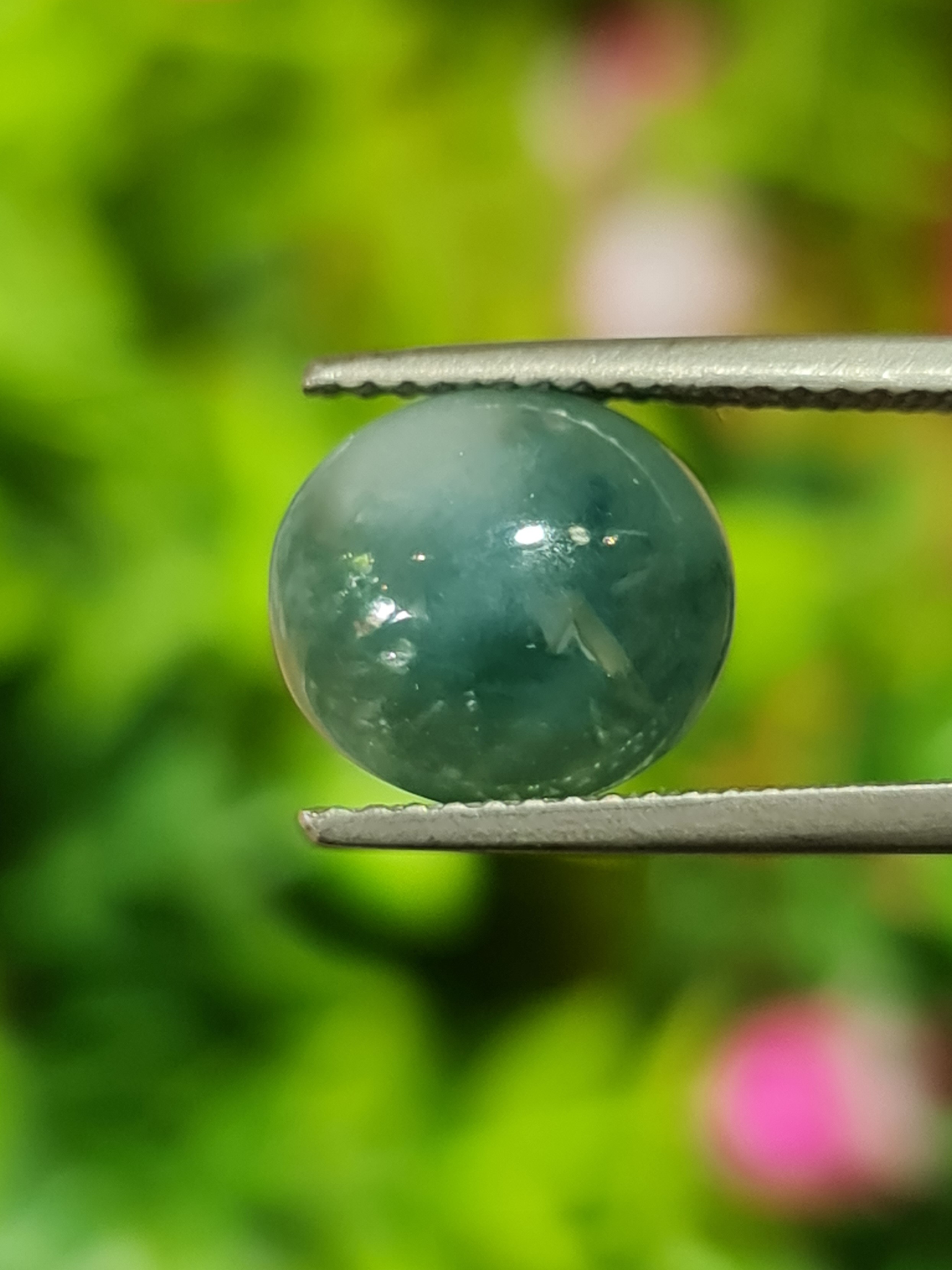 หยกพม่าเจียรนัย (Burmese jade ) 3.97 กะรัต หยกแท้ อัญมณีมงคลประจําวันเกิด เครื่องประดับหยก