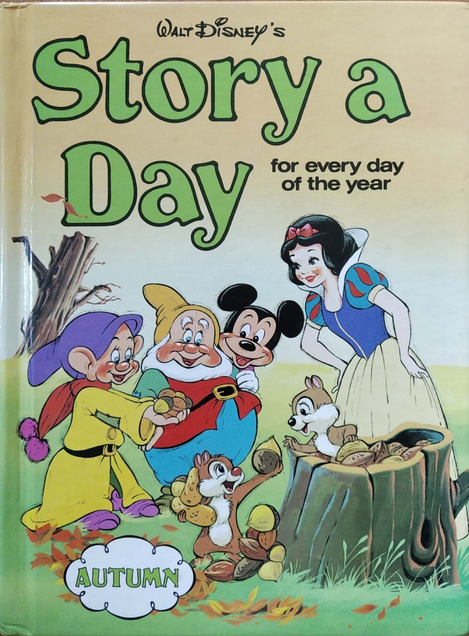 หนังสือภาพการ์ตูนดิสนีย์น่ารัก ปกแข็ง ฉบับภาษาอังกฤษ เล่าเรื่องราวของทุกวันในฤดูใบไม้ร่วง ผ่านตัวการ์ตูนจากดิสนีย์ Story a Day for every day of the year , Autumn