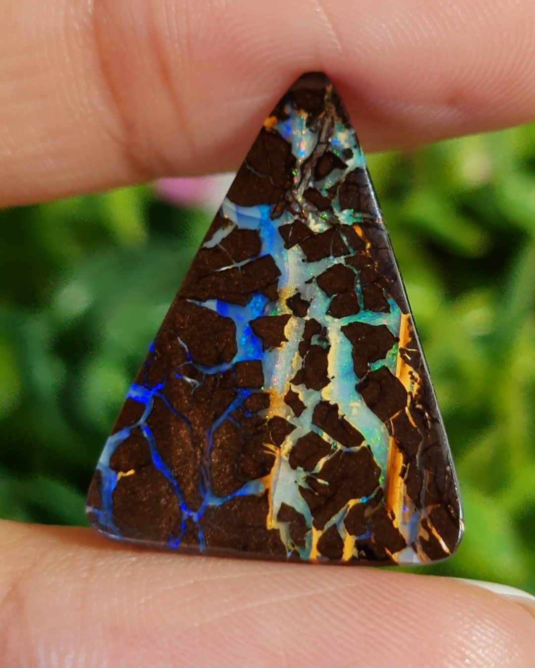พลอย โบลเดอร์ โอปอล ออสเตรเลีย Australian Boulder Opal 16.00 กะรัต (Cts.) พลอยแท้ อัญมณีมงคลประจําวันเกิด เครื่องประดับพลอย