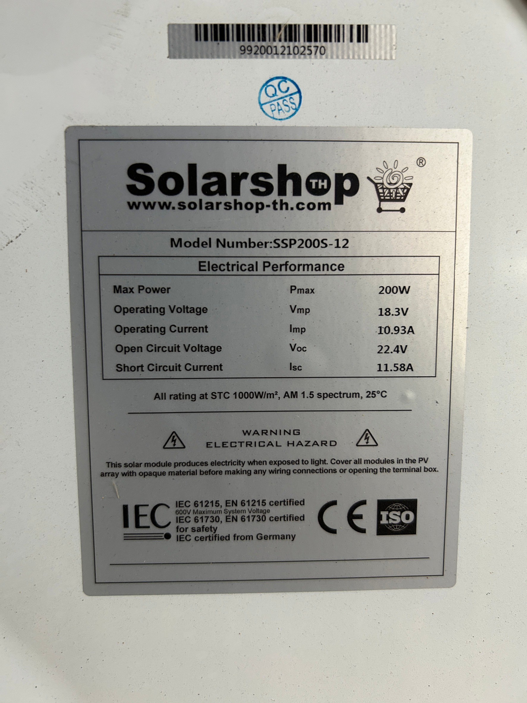 แผงโซล่าเซลล์ 200W Mono Solarshop