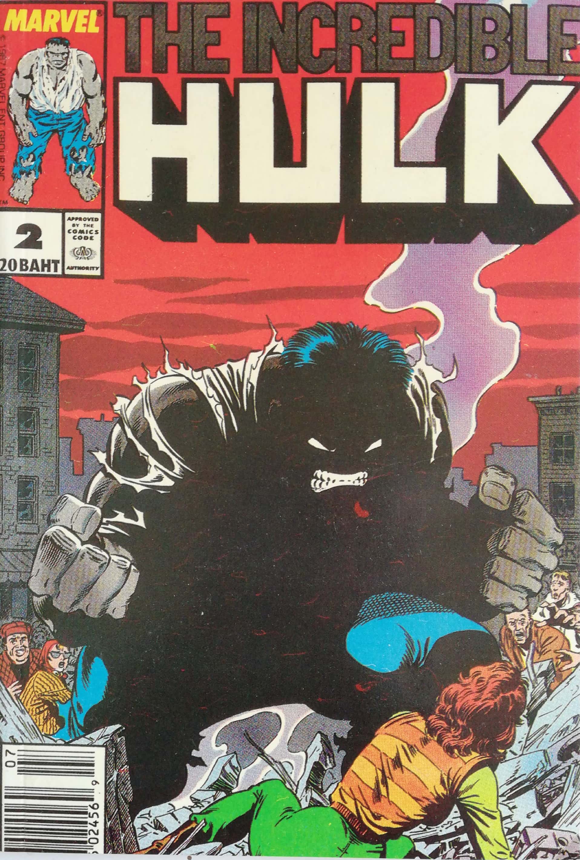 พ็อคเก็ตบุ๊คสะสมแนวอนิเมชั่น หนังสือการ์ตูนเก่า the Incredible Hulk ฉบับที่2 July 1987-March 1988