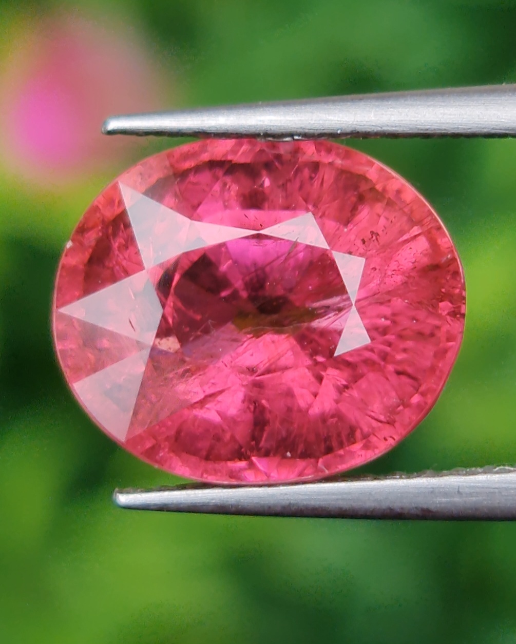พลอย ชมพู พิ้งค์ ทัวร์มารีน (Pink Tourmaline) 4.87 กะรัต (Cts.) อัญมณีมงคลประจําวันเกิด เครื่องประดับพลอย
