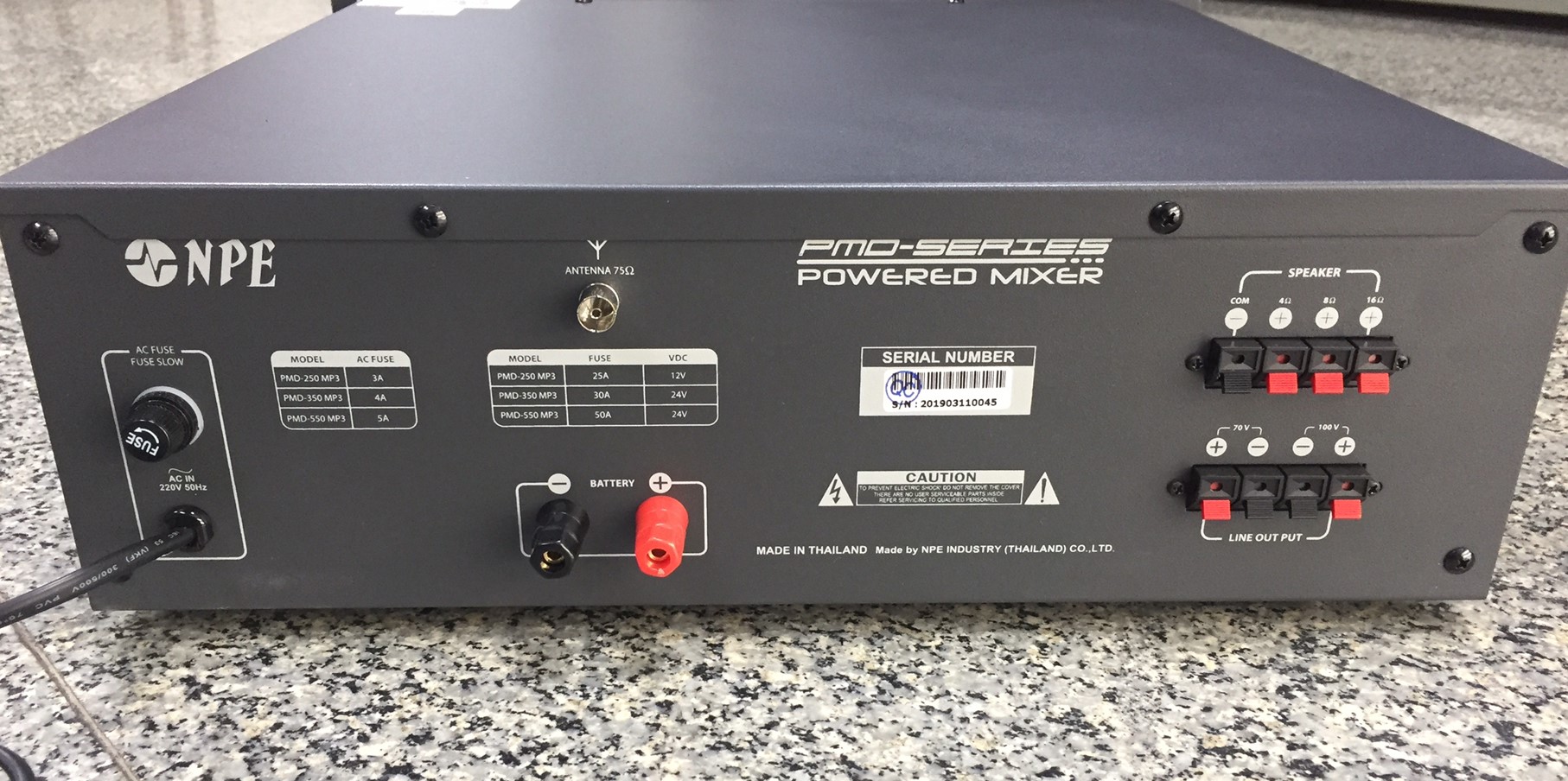 NPE PMD-550MP3 AC/DC POWERMIXER+LINE