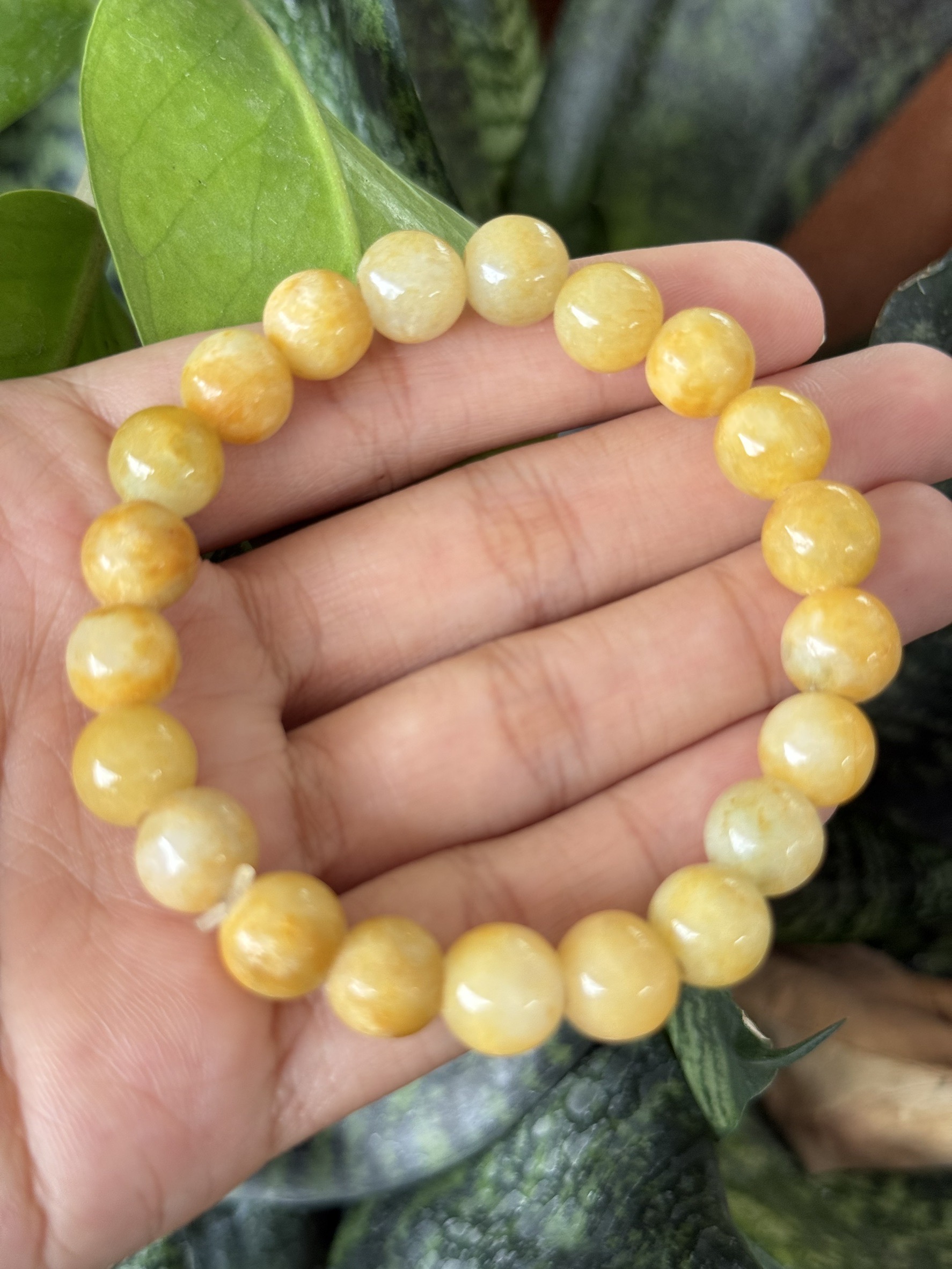 JB9007 หยก พม่า แท้ Jade กำไล ประคำหยก (Jadeite Beads Bracelet) พม่า (Myanmar)