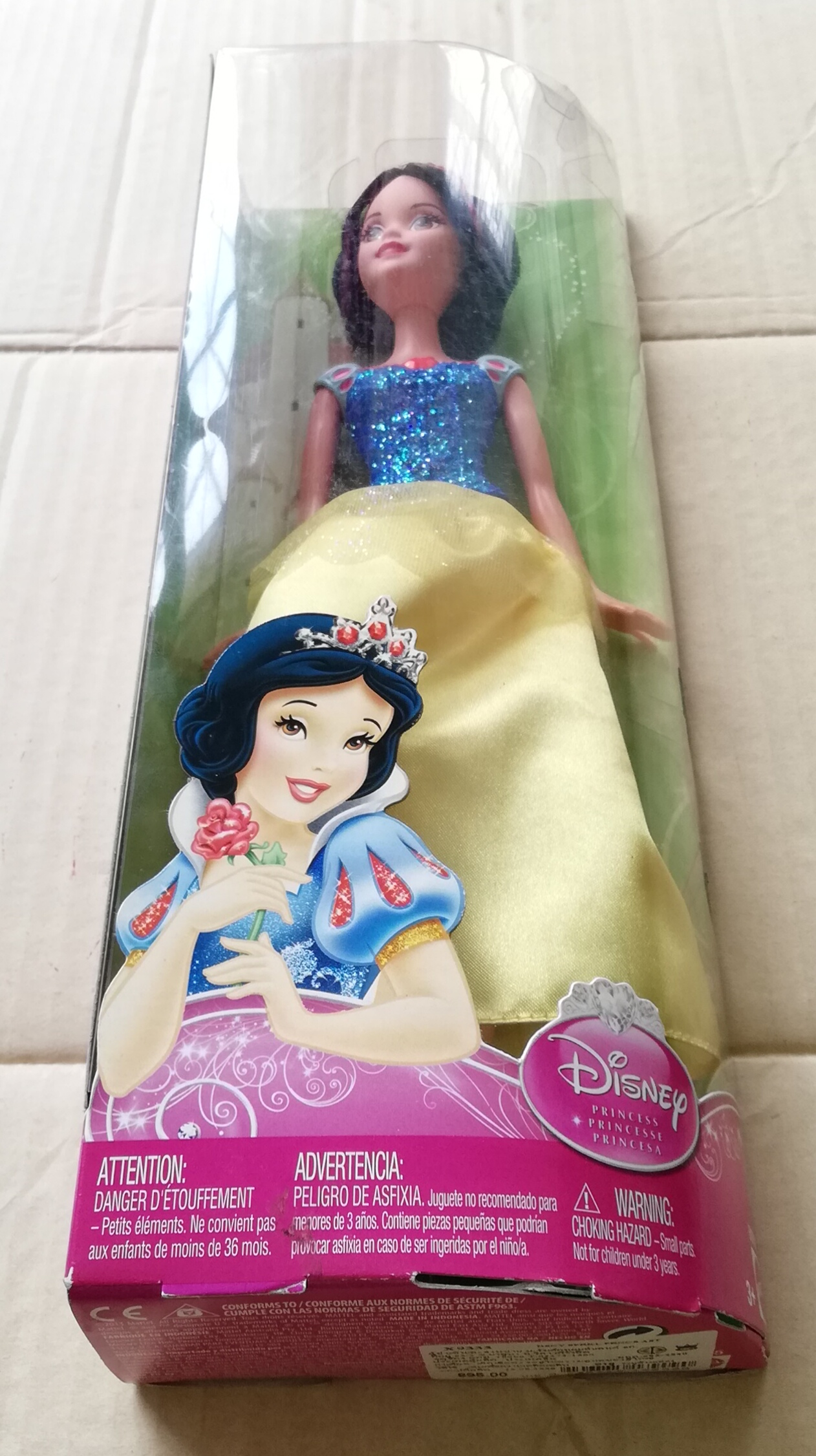 ของสะสมในแพ็ค Disney Princess, Princess Snow White เจ้าหญิงดิสนีย์ เจ้าหญิงสโนว์ไวท์ ใส่เสื้อมีแขน, ลิขสิทธิ์แมทเทล, Mattel
