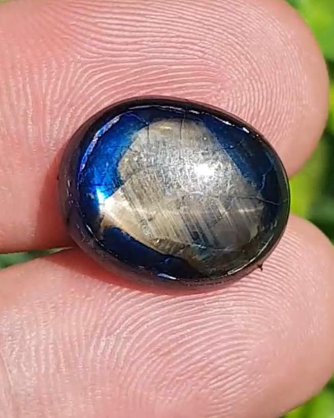 พลอย ไพลิน สตาร์ แซฟไฟร์ Blue Star Sapphire 19.72 กะรัต (Cts.) ดิบ Unheated พลอยแท้ อัญมณีมงคลประจําวันเกิด เครื่องประดับพลอย
