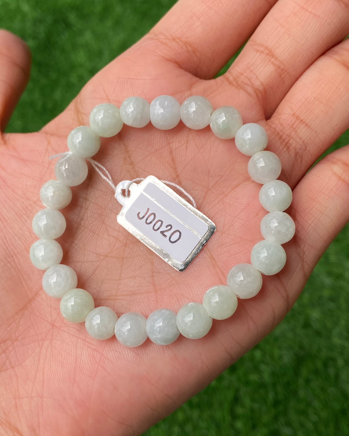 J0020 หยก พม่า แท้ Jade กำไล ประคำหยก (Jadeite Beads Bracelet) พม่า (Myanmar)