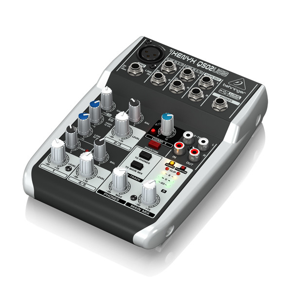 BEHRINGER XENYX Q502USB เครื่องผสมสัญญาณเสียงอนาล็อก Premium 5-Input 2-Bus