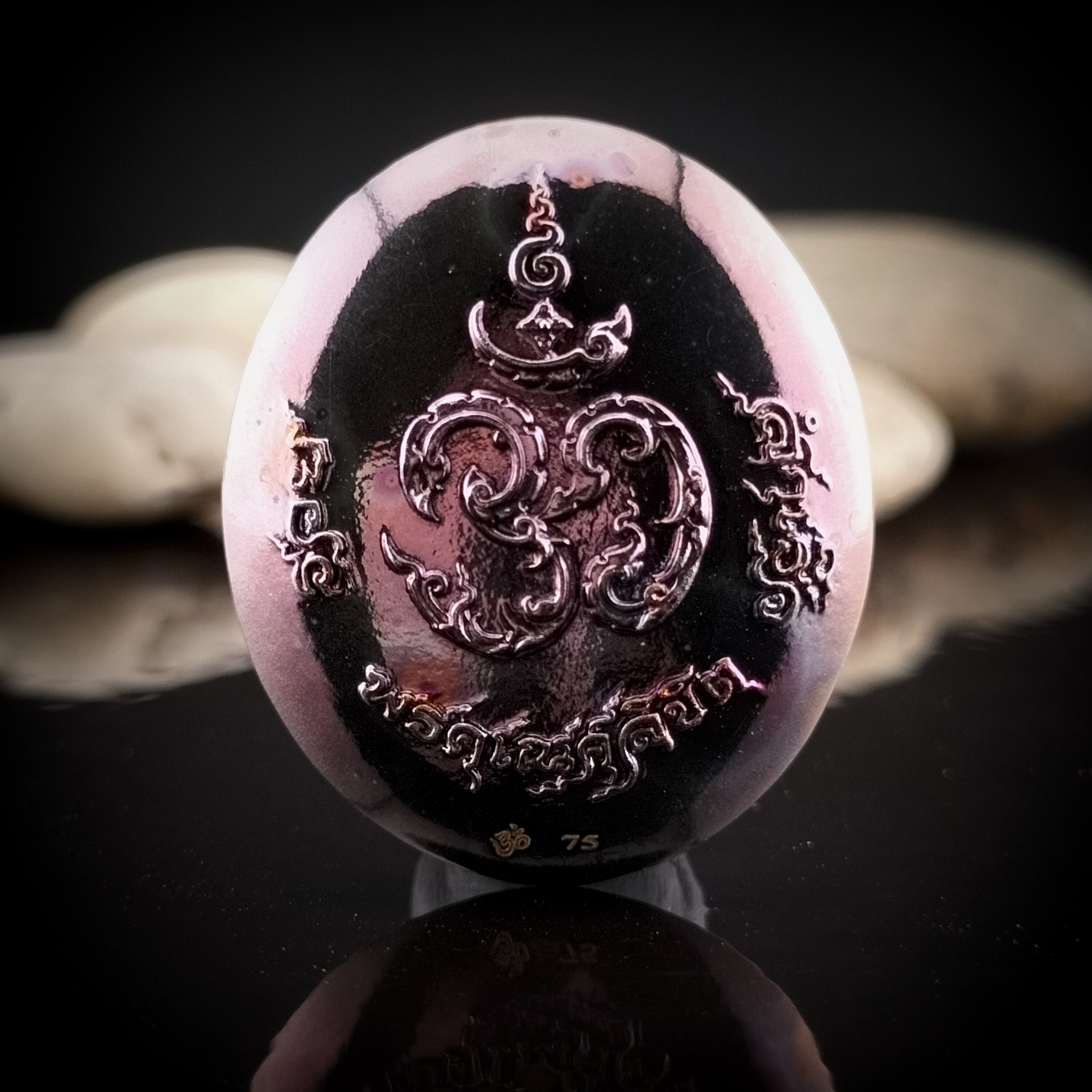 พระพิฆเณศ พรคเณศลิขิต เนื้อสัมฤทธิ์ชุบรุ้ง องค์ชุบเงิน