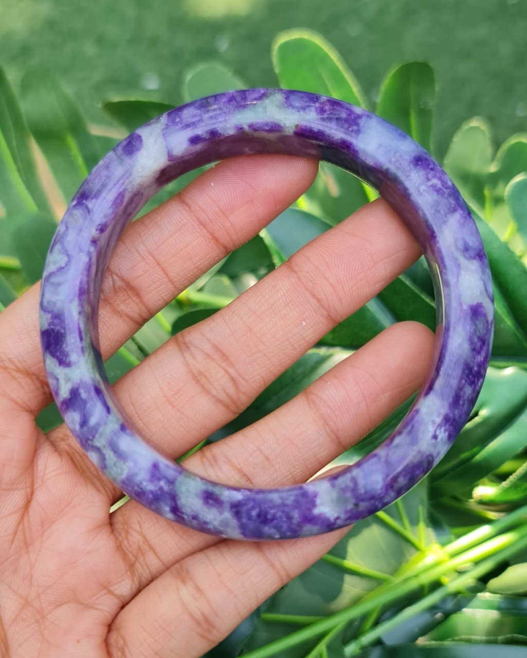 กำไล ชารอยต์ (Charoite) Size 61 พลอยแท้ อัญมณีมงคลประจําวันเกิด เครื่องประดับพลอย