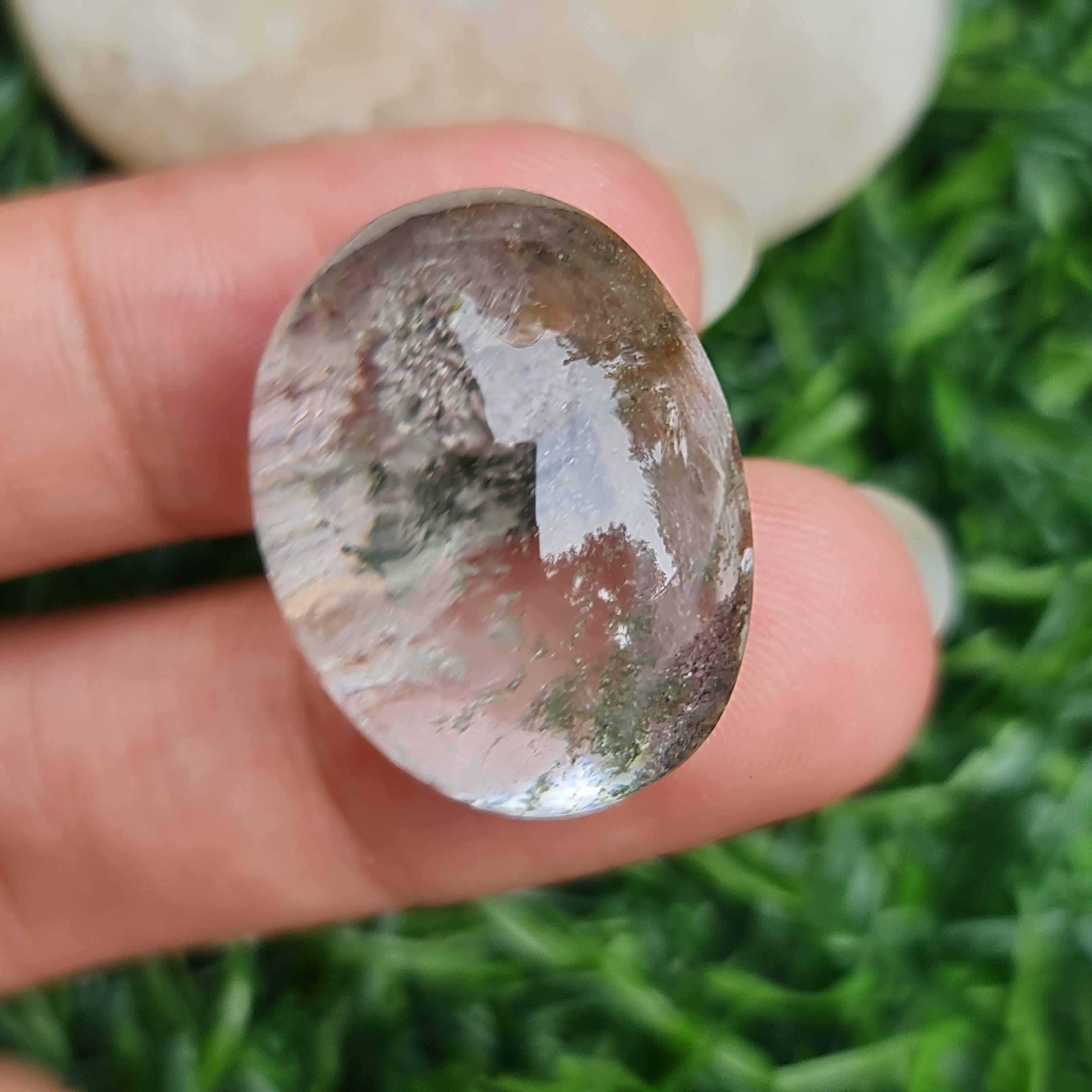 โป่งข่าม ควอตซ์ Rutilated Quartz 47.30 กะรัต Cts. พลอยแท้ อัญมณีมงคลประจําวันเกิด เครื่องประดับพลอย