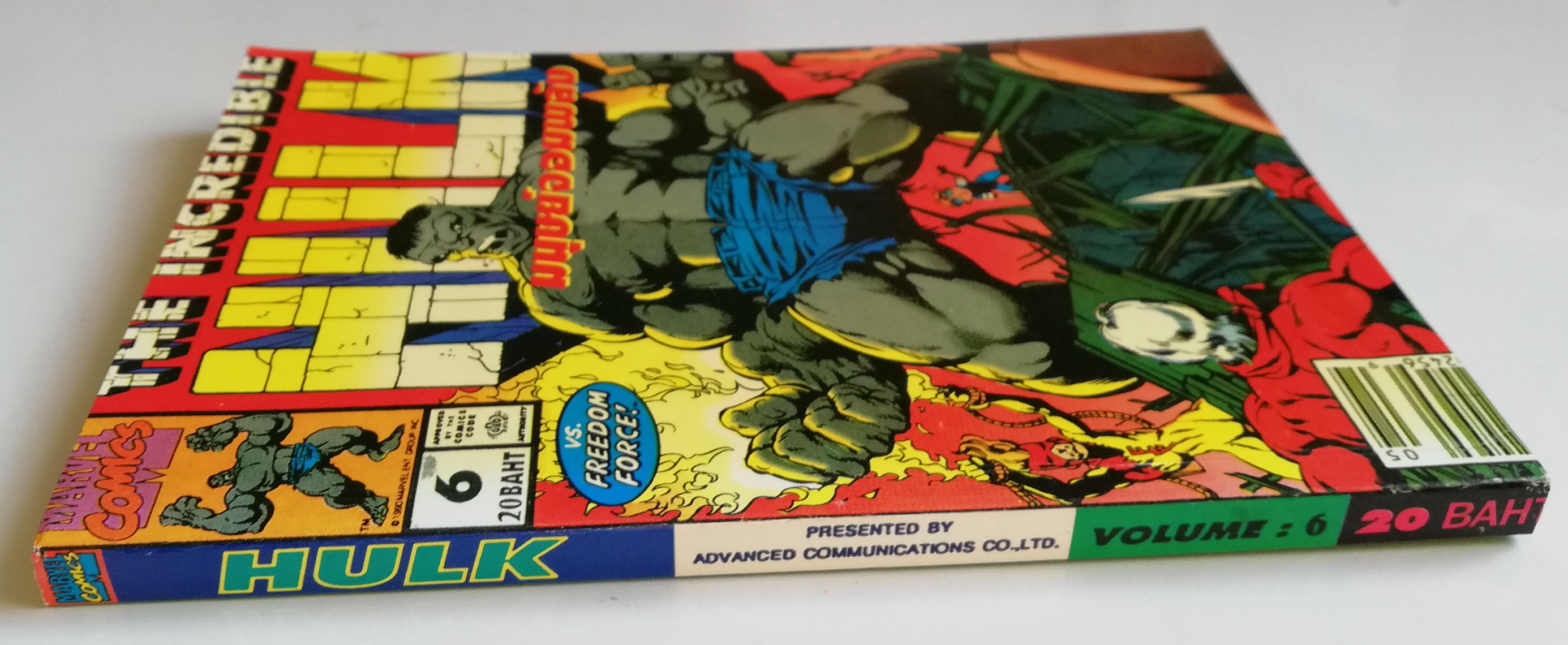 พ็อคเก็ตบุ๊คสะสมแนวอนิเมชั่น หนังสือการ์ตูนเก่า the Incredible Hulk ฉบับที่6 May 1990-Jan 1990