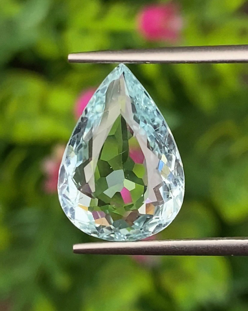 พลอย อความารีน Aquamarine 5.54 กะรัต (Cts.) พลอยแท้ อัญมณีมงคลประจําวันเกิด เครื่องประดับพลอย