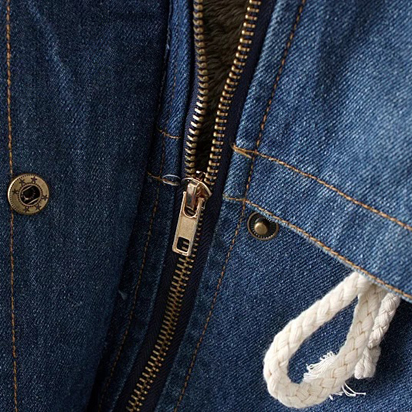 เสื้อโค้ทยีนส์กันหนาวใส่ติดลบ มีฮู้ด ซับขนนุ่ม (11650LM)