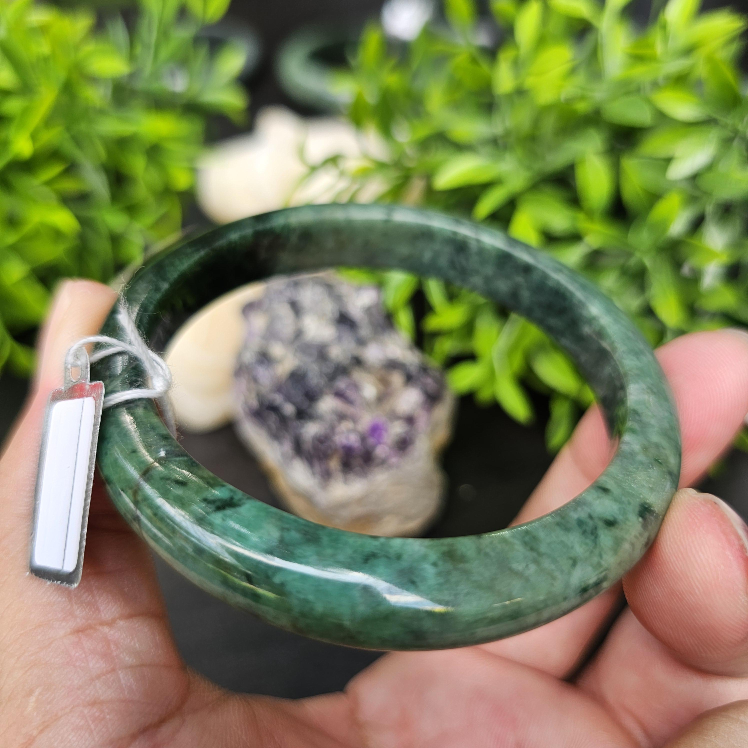 JB68041059 หยก พม่า แท้ Jade กำไลหยก 60.8 มม. (Jadeite bracelet) พม่า (Myanmar)