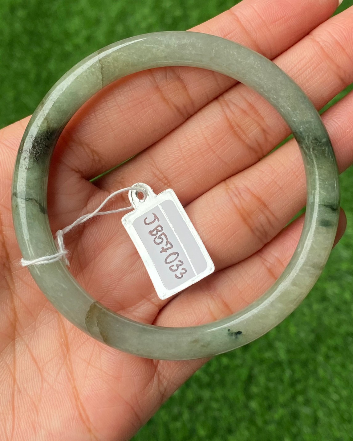 JB57033 หยก พม่า แท้ Jade กำไลหยก 57.3 มม. (Jadeite bracelet) พม่า (Myanmar)