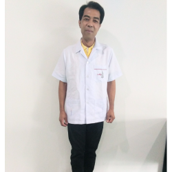 เสื้อกาวน์สั้นโลโก้กล้องจุลทรรศน์
