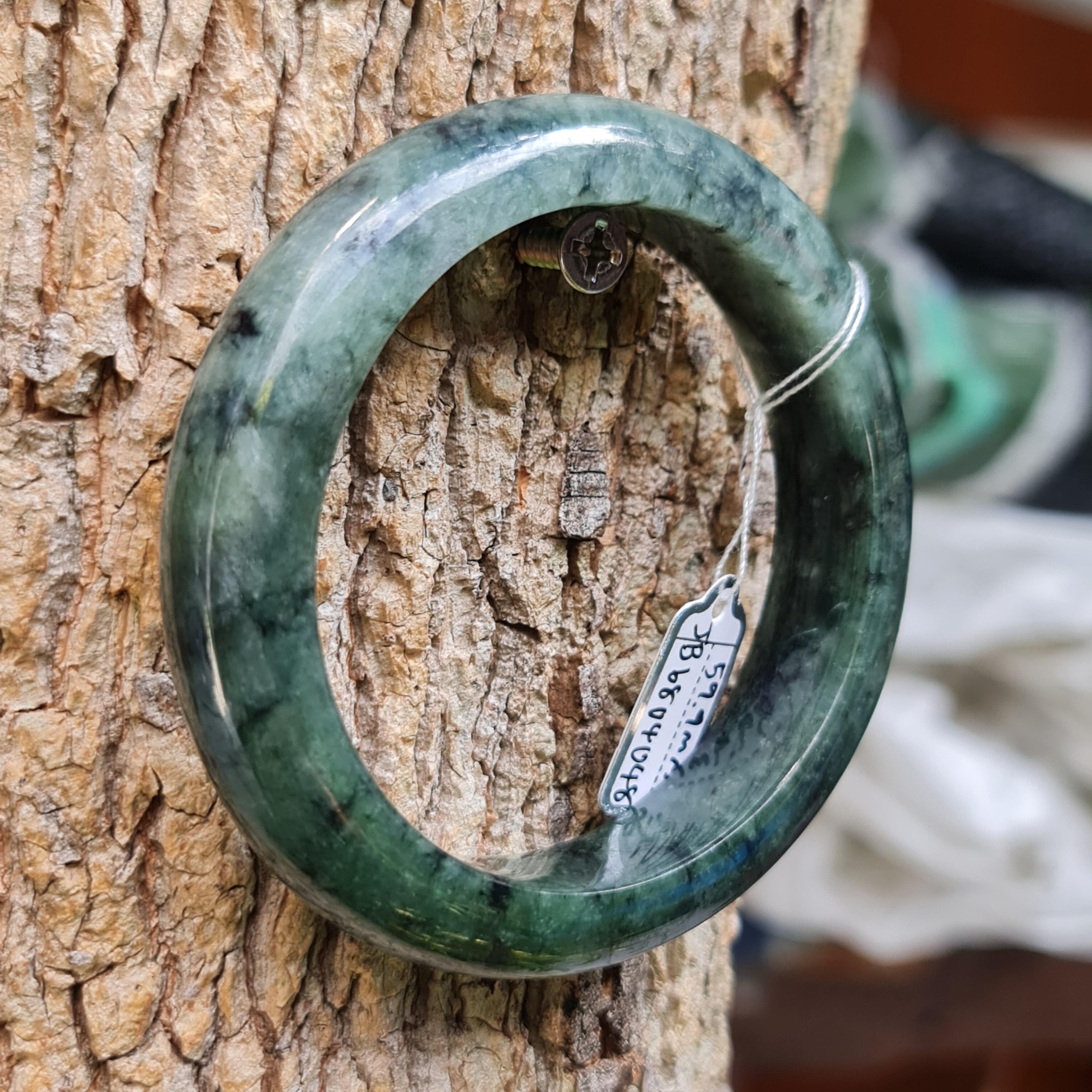 JB6804048 หยก พม่า แท้ Jade กำไลหยก 59.9 มม. (Jadeite bracelet) พม่า (Myanmar)