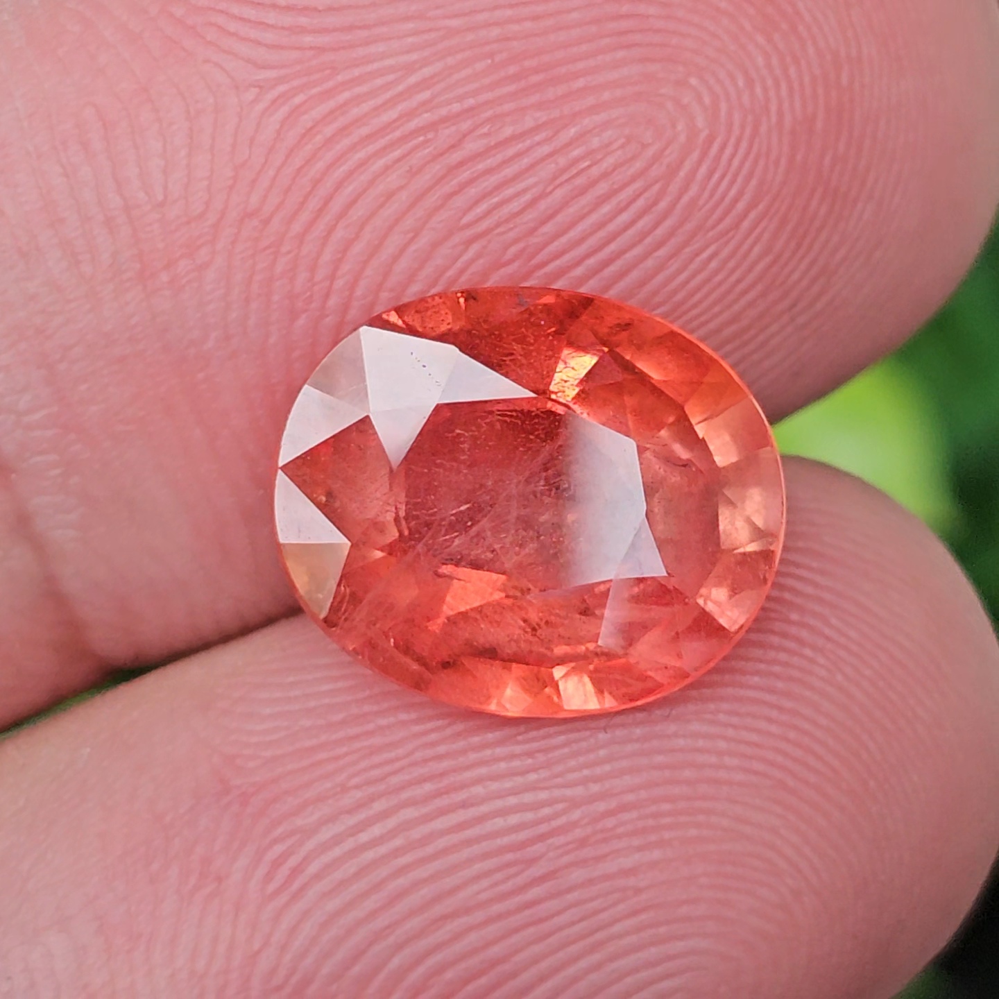 พลอย ออเรนจ์ แซฟไฟร์ Orange Sapphire 6.29 กะรัต (Cts.) พลอยแท้ อัญมณีมงคลประจําวันเกิด เครื่องประดับพลอย