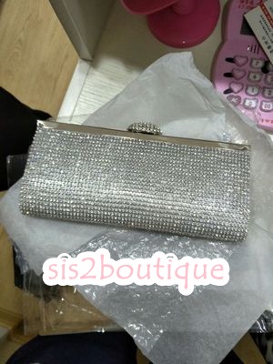 Pre-order กระเป๋าออกงาน Evening Clutch ทรงหรู คริสตัลทั้งใบ พร้อมสายสะพายสั้น/ยาว