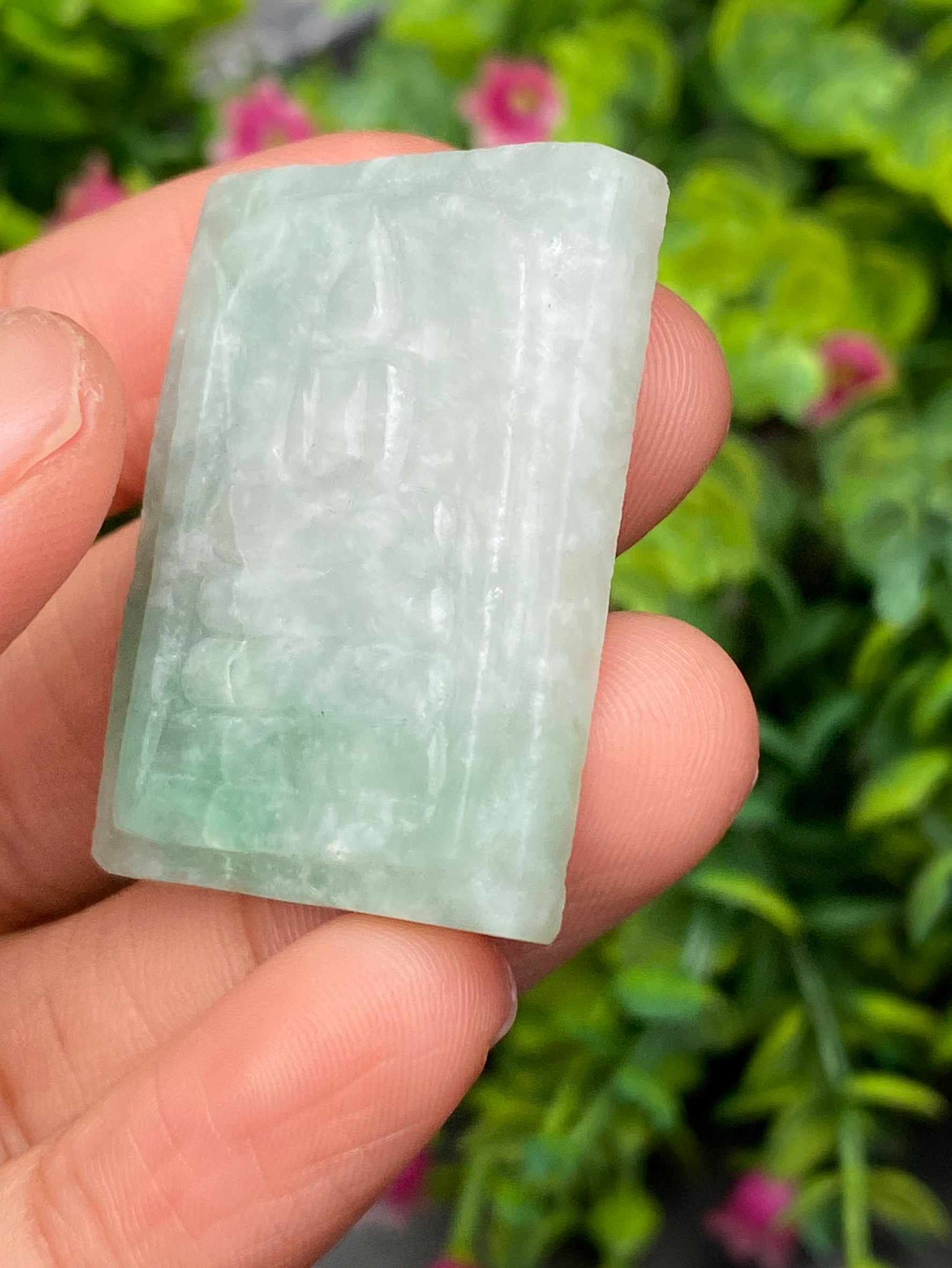 หยก แกะสลัก รูป พระ (Burmese jadeite) 81.33 กะรัต (cts.) หยก พม่า แท้